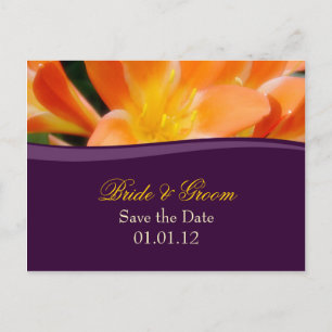Purple et Orange Enregistrer la date Carte postale