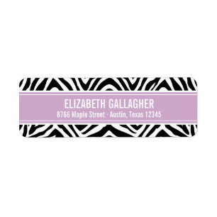 Purple et Zebra Print Return Adresse