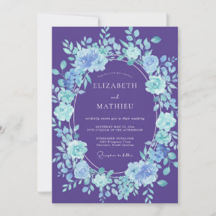 Purple Ethereal Floral Wedding Invitation