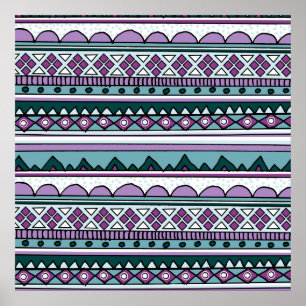 Purple ethnic pattern poster