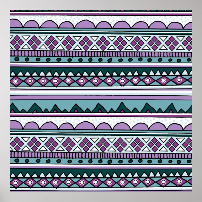 Purple ethnic pattern poster (Front)