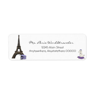 Purple Evening in Paris Eiffel Tower Address Label