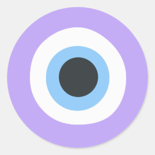 purple evil eye stickers 🧿 round