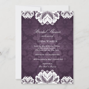 Purple Exotic flower   Bridal Shower Invitation