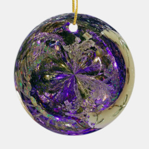 Purple Explosion Ceramic Ornament