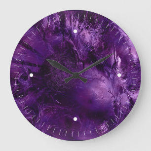 Purple Explosion Large Clock