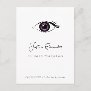 Purple Eye Exam Reminder Postcard