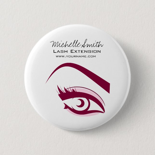 Purple Eye long eyelashes Lash extension  icon 2 Inch Round Button (Front)
