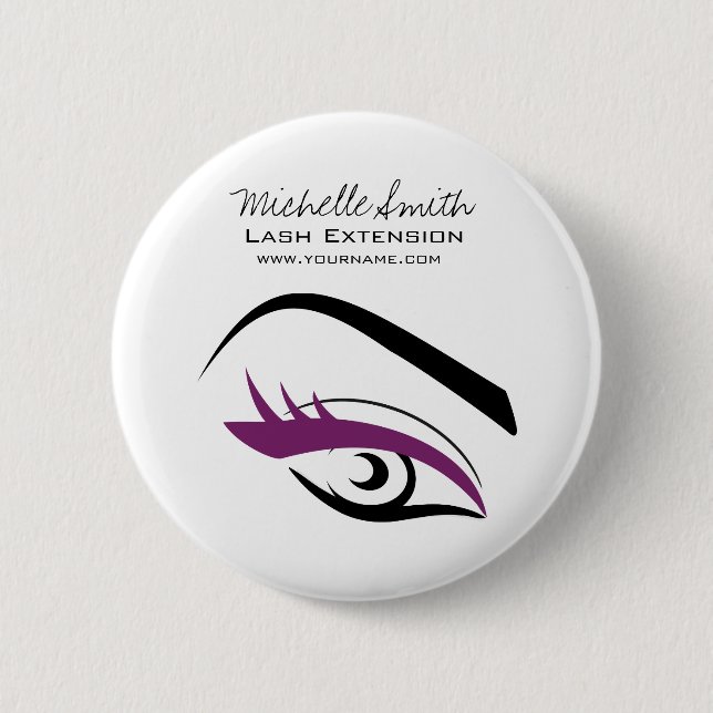 Purple Eye long eyelashes Lash extension  icon 2 Inch Round Button (Front)