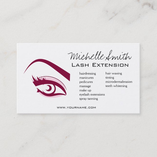 Purple Eye long eyelashes Lash extension  icon Business Card (Front)