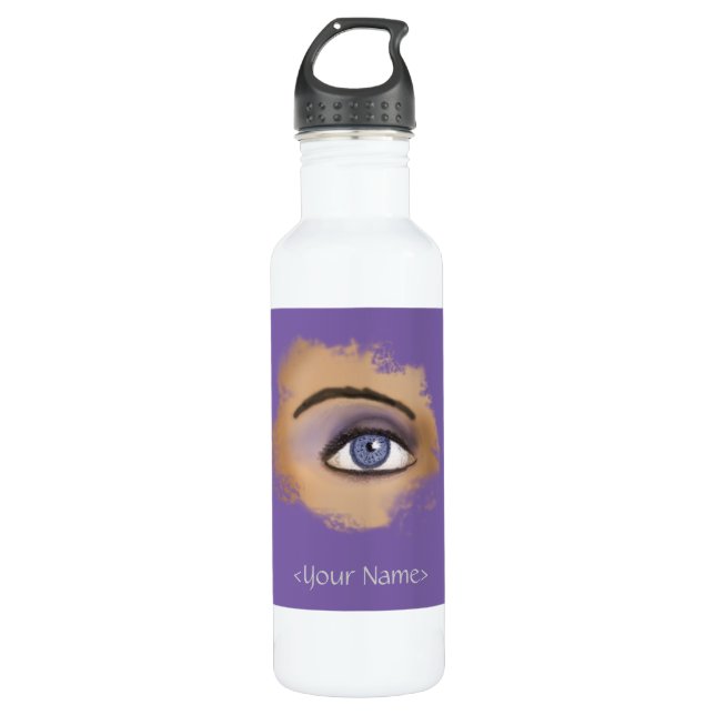 Purple Eye Makeup 710 Ml Water Bottle (Front)