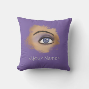 Purple Eye Makeup Throw Pillow