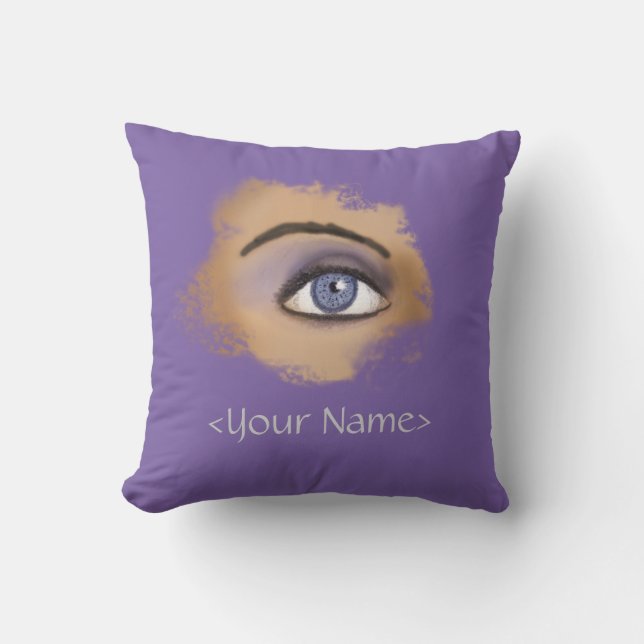 Purple Eye Makeup Throw Pillow (Front)