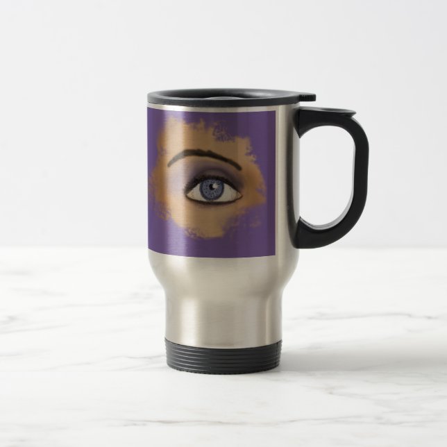 Purple Eye Makeup Travel Mug (Right)