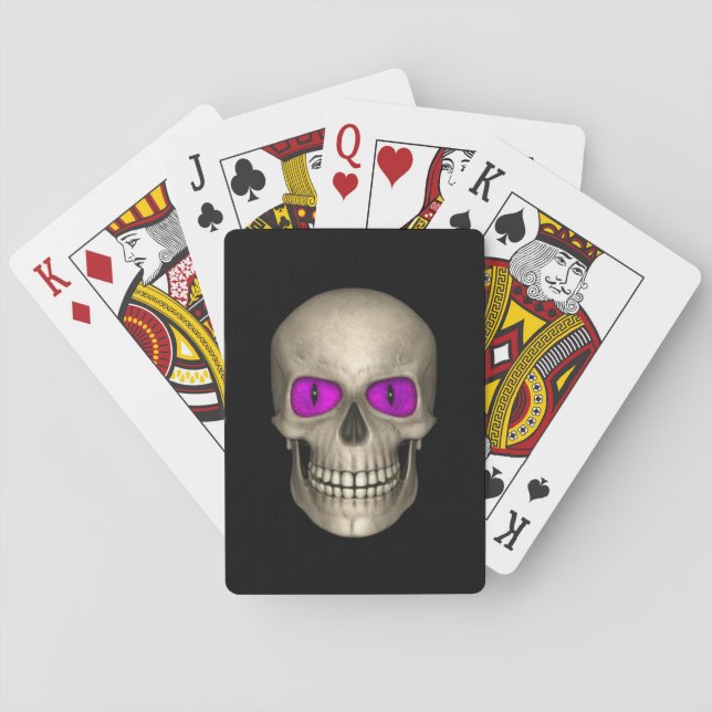 Purple Eyed  Skull Zombie Undead Playing Cards (Back)