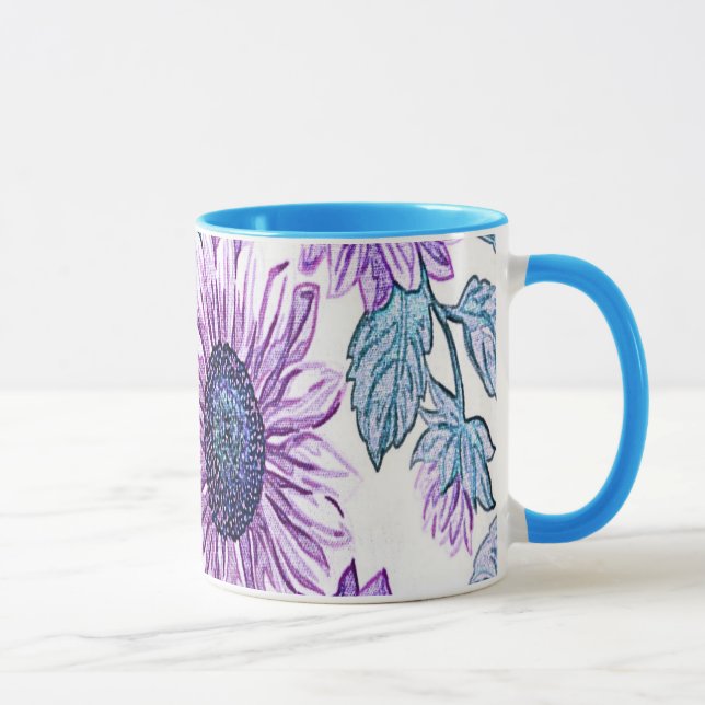 Purple Fabric Flowers Mug (Right)