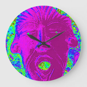 purple face clock