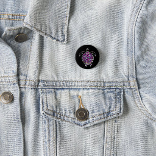 Purple Factual Sea Turtle Shell 1 Inch Round Button