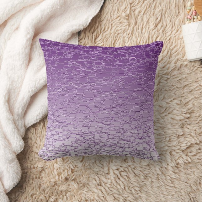 Purple Fade Mini Tile Design Throw Pillow (Blanket)