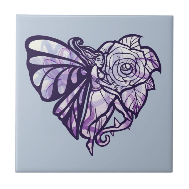 Purple Fairy Heart Tile (Front)