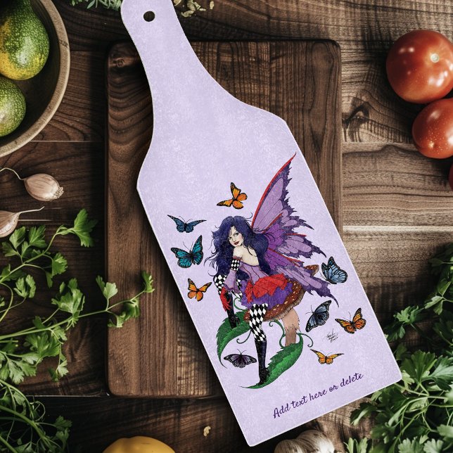 Purple Fairy Mushroom Butterflies Cutting Board (Creator Uploaded)