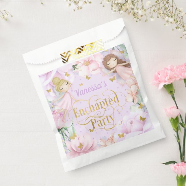 Purple fairy themed, enchanted garden birthday favour bag (Sealed)