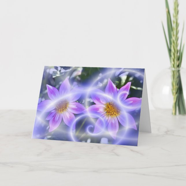 Purple Fairy Trails Dahlia On Canvas And Multiple Card (Front)
