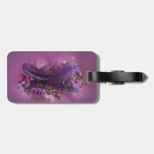 Purple Fairys Feather Luggage Tag