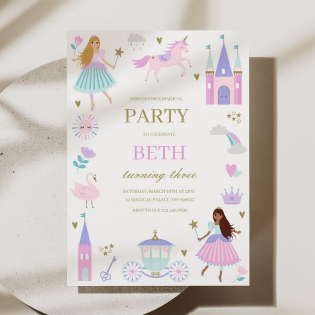 Purple Fairytale Princess Girl Invitation d'annive (Créateur téléchargé)