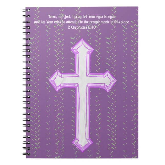 Purple Faith Croix Prière Journal Bible Verse (Devant)