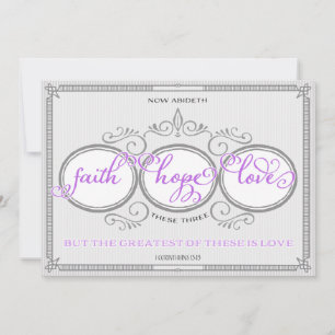 Purple Faith Hope Love Faire-part de mariage