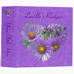 Purple Fall Asters Wildflower Binder