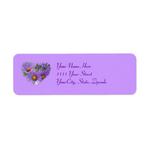 Purple Fall Asters Wildflower Label