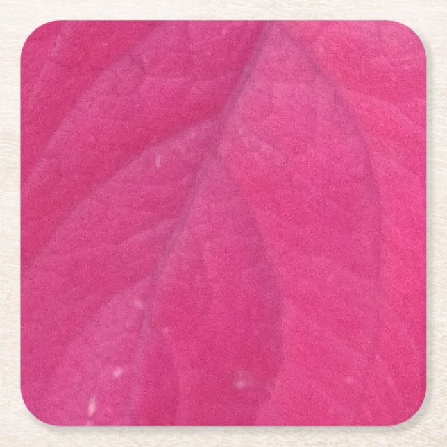 Purple Fall Leaf Square Paper Coaster (Front)