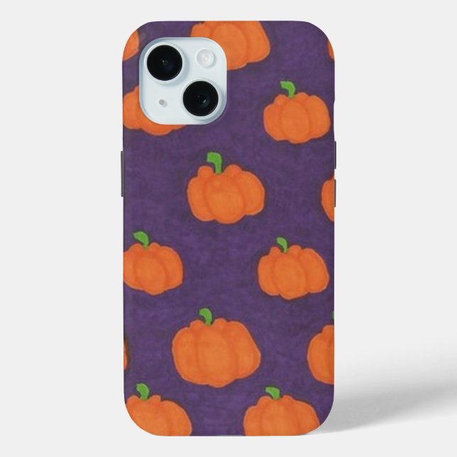Purple Fall Pumpkin Pattern Case-Mate iPhone Case (Back)