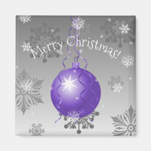 Purple Fancy Christmas Ornament Magnet