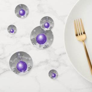 Purple Fancy Christmas Ornament Table Confetti
