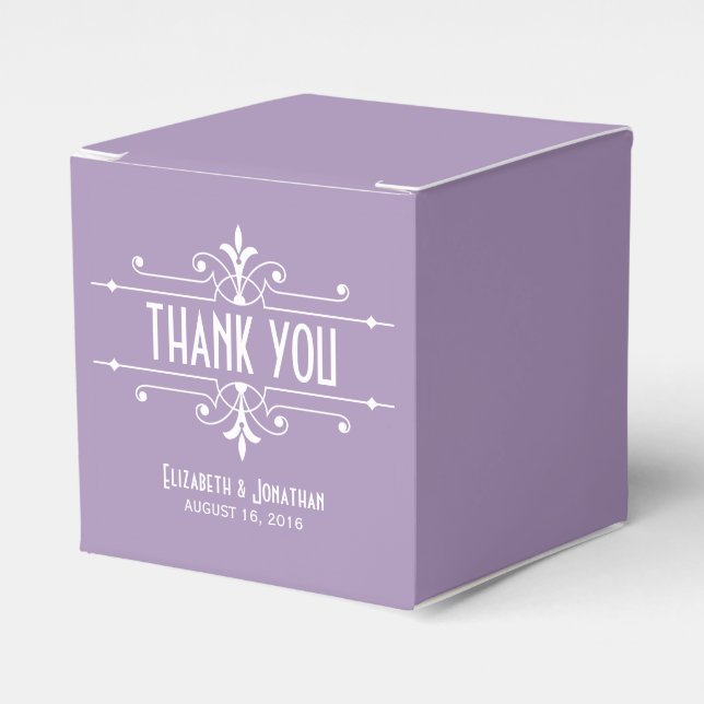 Purple Fancy Ornamental Favour Boxes (Front Side)