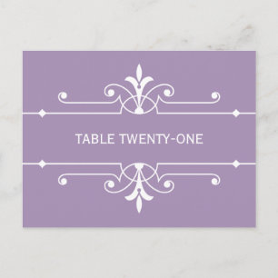 Purple Fancy Ornamental Table Number Postcard