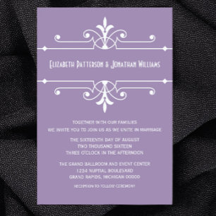 Purple Fancy Ornamental Wedding Invite