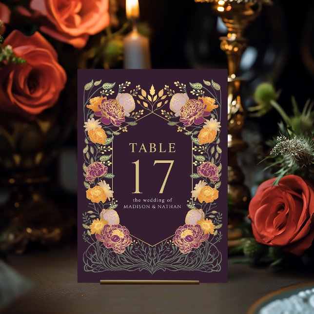Purple Fantasy Enchanted Garden Wedding Table Number (Creator Uploaded)