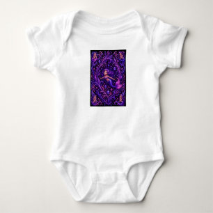 Purple Fantasy Mermaid Glitter Ocean Art   Magical Baby Bodysuit