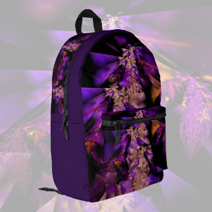 Purple fantasy - modern fractal printed backpack