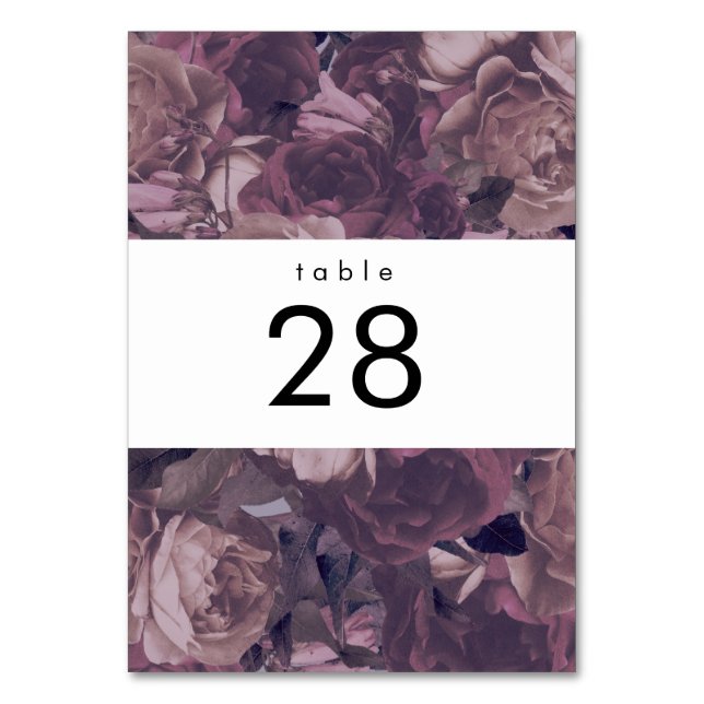 Purple Fantasy Wedding Table Numbers (Front)
