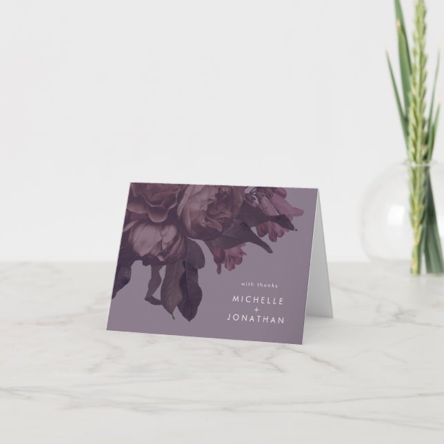 Purple Fantasy Wedding Thank You Card (Front)