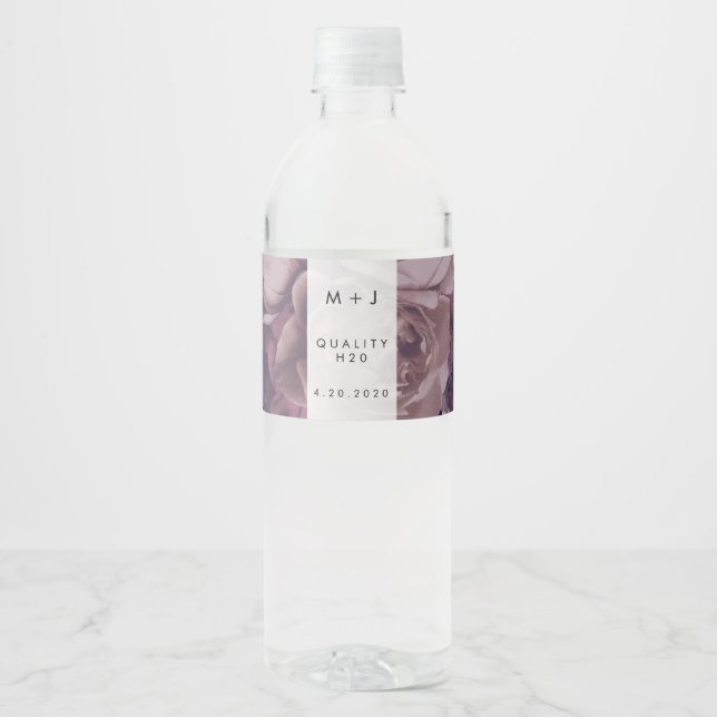 Purple Fantasy Wedding Water Bottle Label (Front)