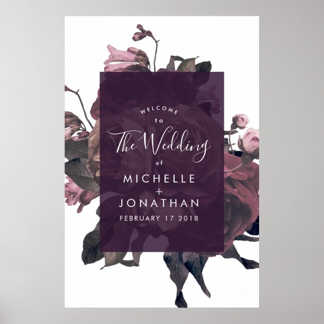 Purple Fantasy Wedding Welcome Poster (Front)