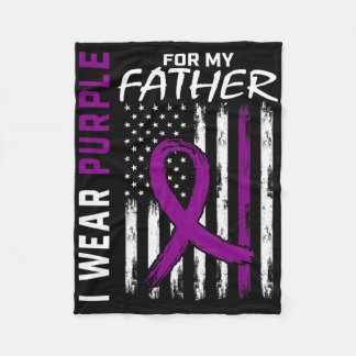 Purple Father Dad Dementia Heimerheimer Awareness  Fleece Blanket