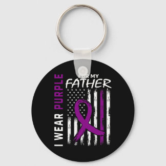 Purple Father Dad Dementia Heimerheimer Awareness  Keychain