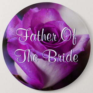 Purple Father Of The Bride Rose 6 Inch Round Button